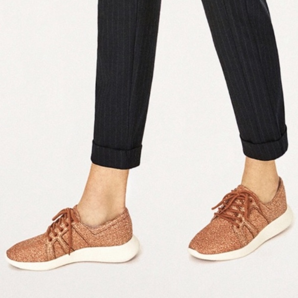 Zara Sparkly Copper Sneakers
